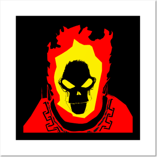 skull in hell fire Posters and Art